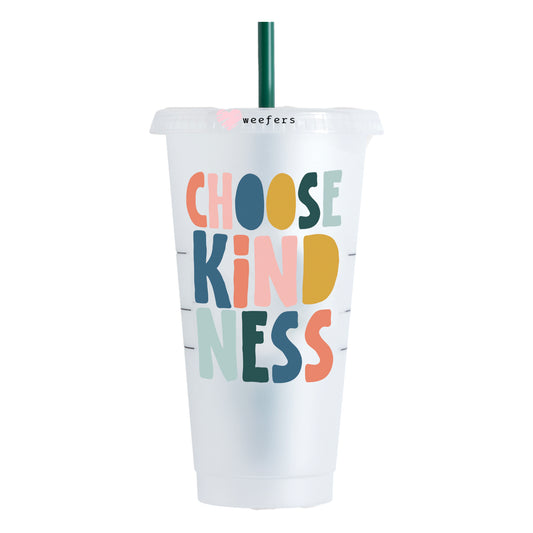 Choose Kindness Retro 24oz UV DTF Cold Cup Wrap - Ready to apply Decal - Weefers