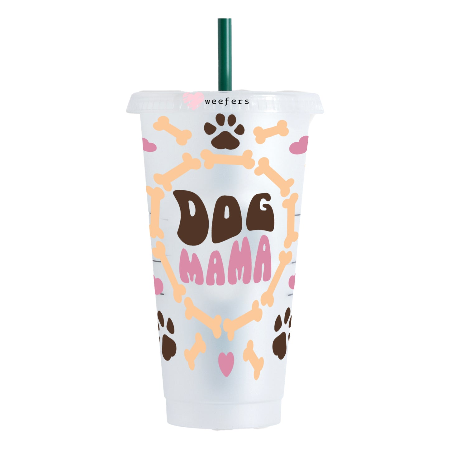 Dog Mama Paws and Bones 24oz UV DTF Cold Cup Wrap - Ready to apply Wrap - Weefers