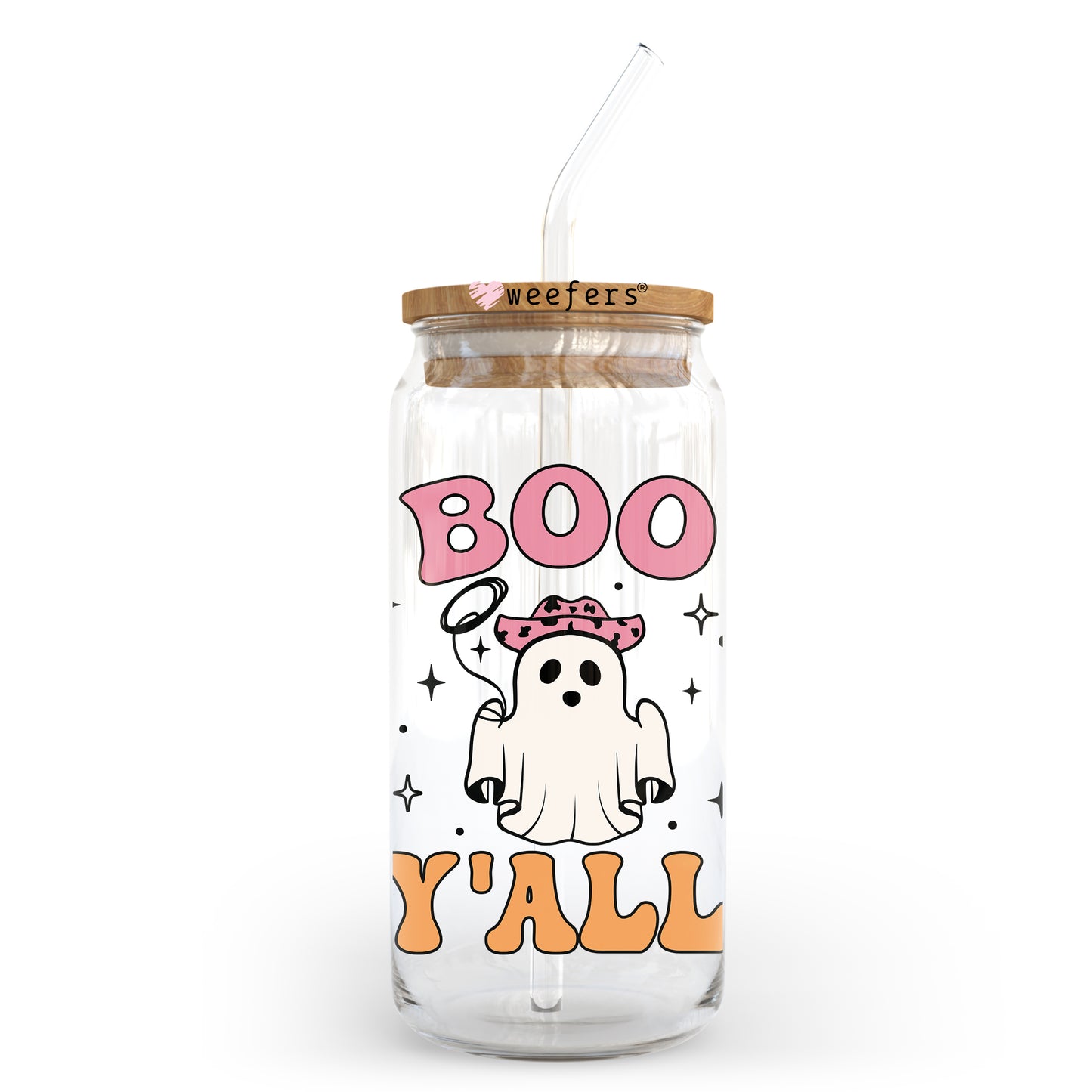 Boo Y'all Halloween 20oz Libbey Glass Can, 34oz Hip Sip, 40oz Tumbler UV DTF or Sublimation Decal Transfer - Weefers