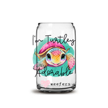Load image into Gallery viewer, I&#39;m Turtley Adorable 16oz Libbey Glass Can UV-DTF or Sublimation Wrap - Decal
