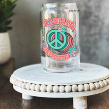Load image into Gallery viewer, a glass jar with a peace sign painted on it

