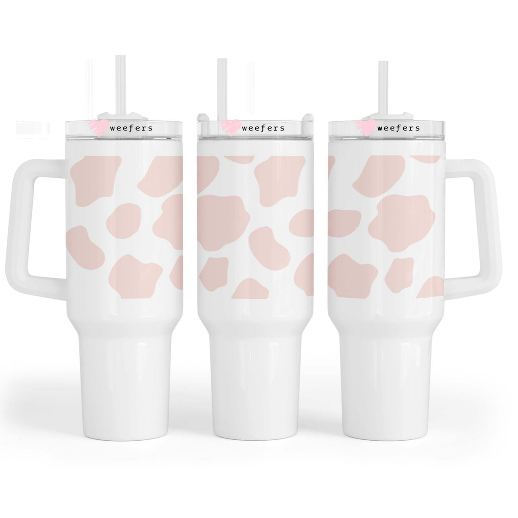 Blush Cow Print 40oz Tumbler UV-DTF or Sublimation Wrap - Decal