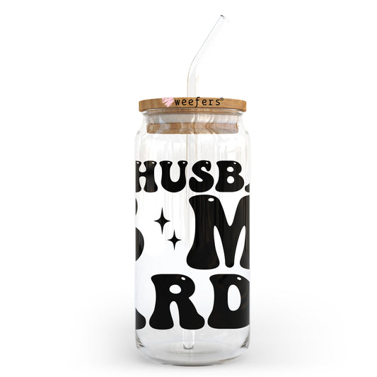 My Husband is My Cardio 20oz Libbey Glass Can UV DTF or Sublimation Wrap - Decal Transfer Weefers