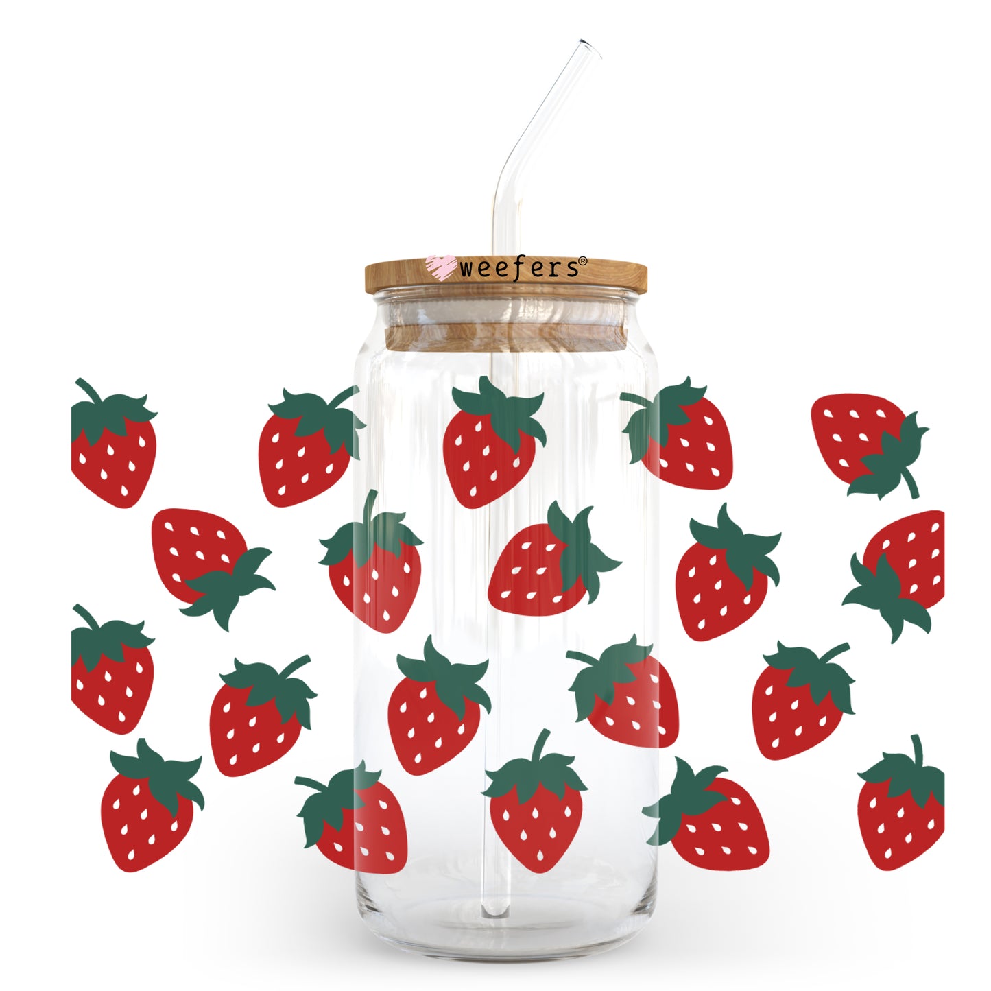 Strawberry Fields 20oz Libbey Glass Can, 34oz Hip Sip, 40oz Tumbler UV DTF or Sublimation Decal Transfer - Weefers