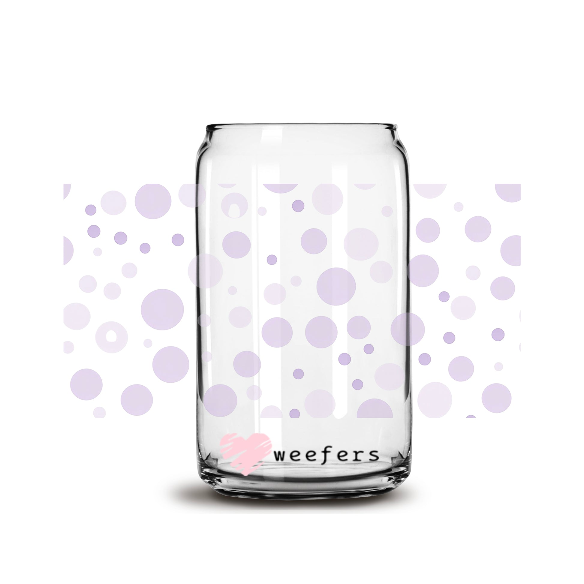 Purple Bubbles 16oz Libbey Glass Can UV DTF or Sublimation Cup Wrap - Decal Transfer - Weefers