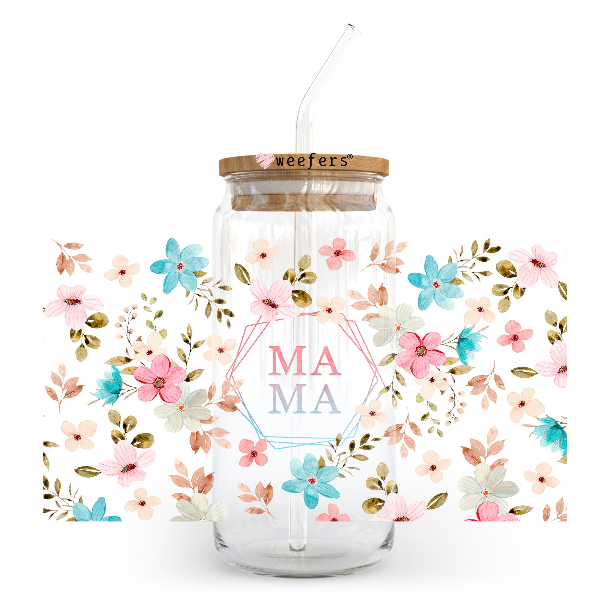 Mama Pastel Florals 20oz Libbey Glass Can, 34oz Hip Sip, 40oz Tumbler UV DTF or Sublimation Decal Transfer - Weefers