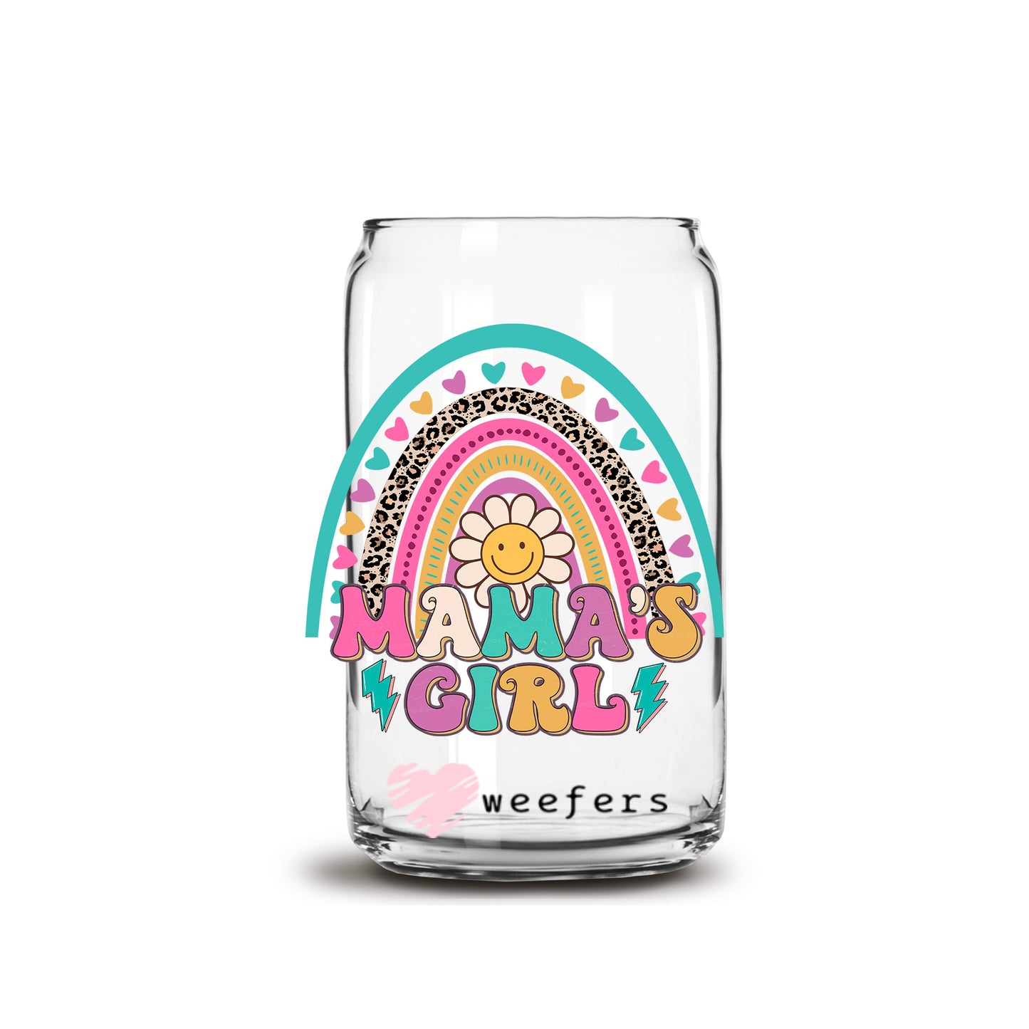 Mama's Girl 16oz Libbey Glass Can UV DTF or Sublimation Wrap - Decal - Weefers