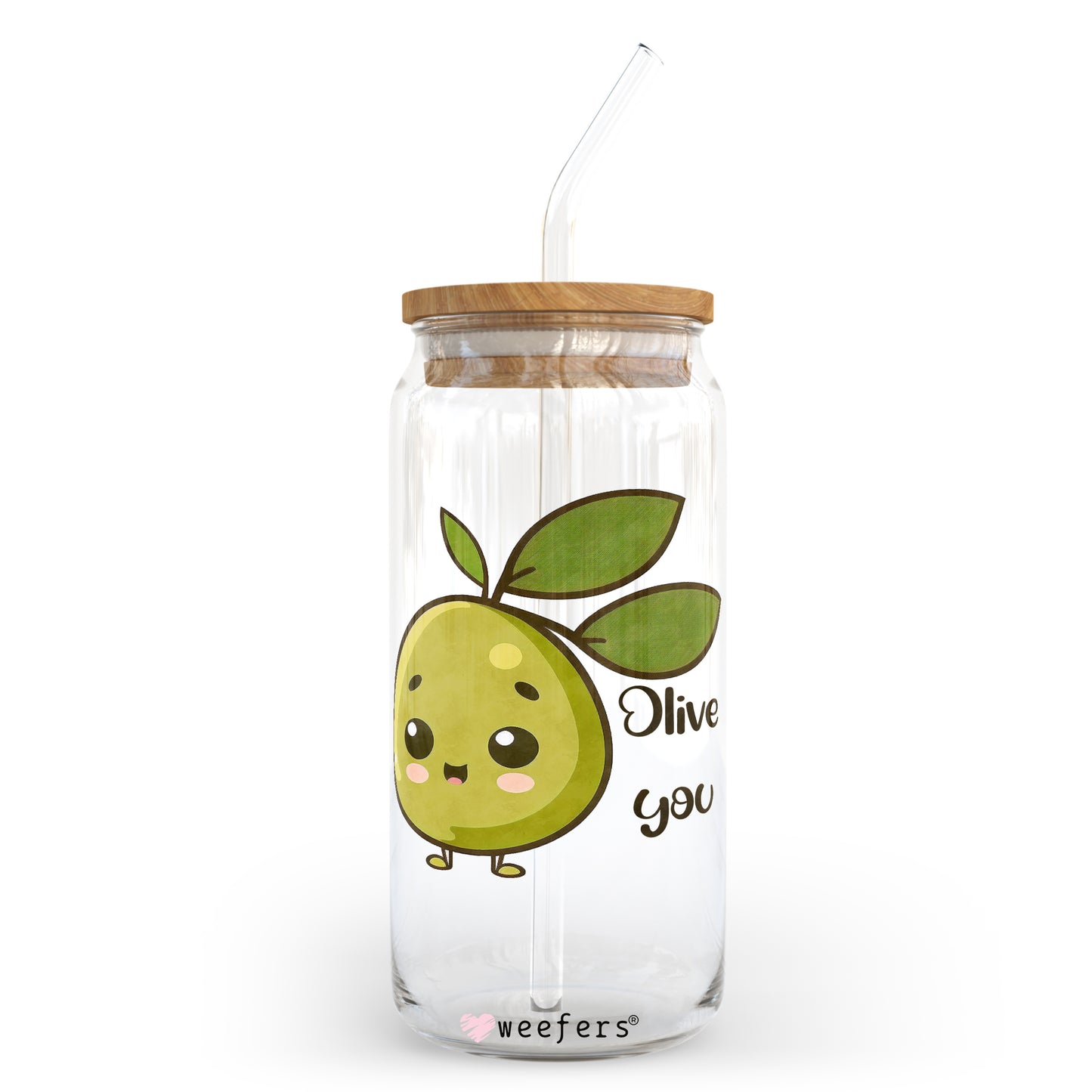 Olive Love you 20oz Libbey Glass Can, 34oz Hip Sip, 40oz Tumbler UV DTF or Sublimation Decal Transfer - Weefers