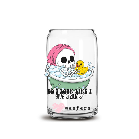 Do I Look Like I Give a Duck? 16oz Libbey Glass Can UV DTF or Sublimation Cup Wrap - Decal Transfers - Weefers