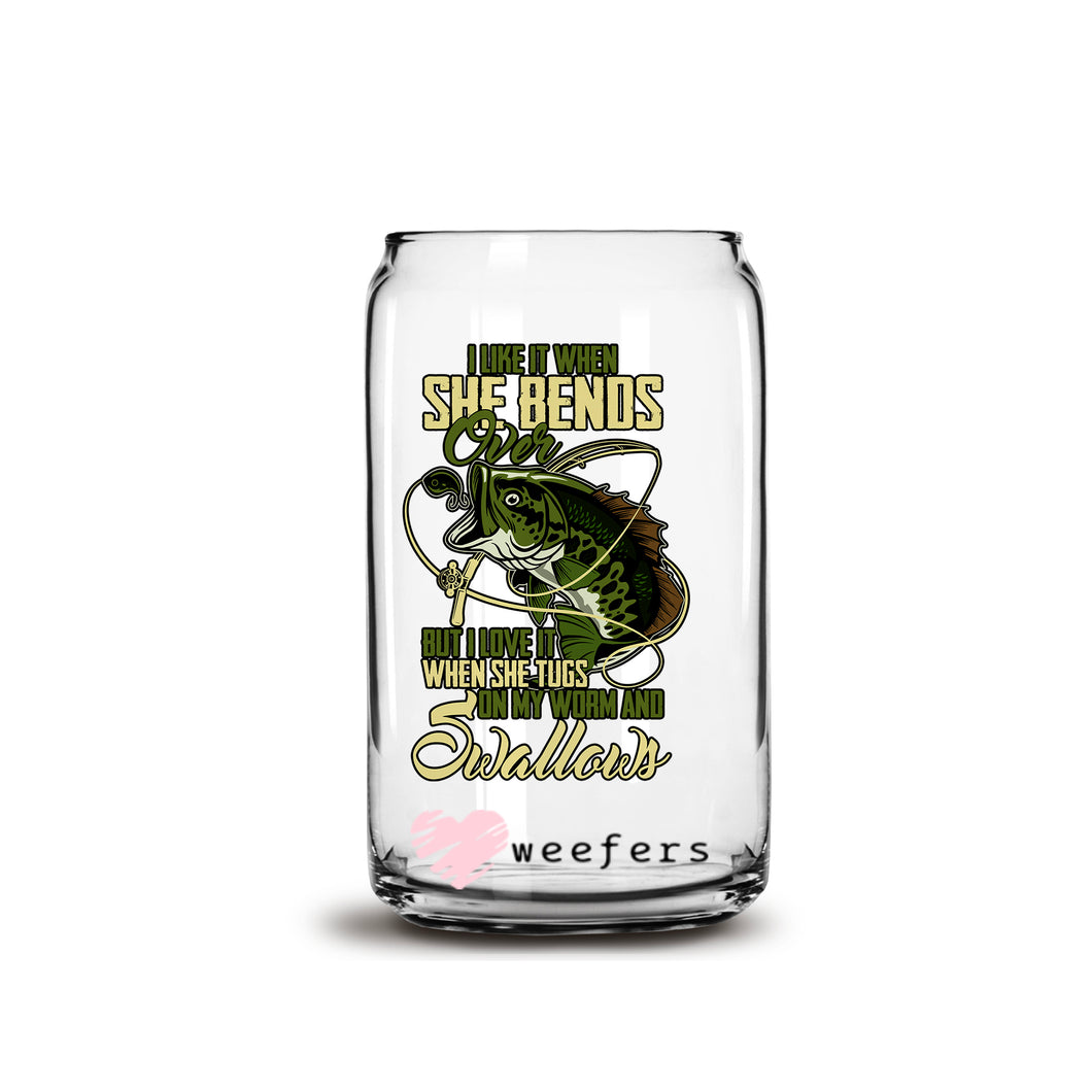 Funny Fishing 16oz Libbey Glass Can UV-DTF or Sublimation Wrap - Decal