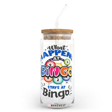 Load image into Gallery viewer, What Happens at Bingo Stays at Bingo 20oz Libbey Glass Can, 34oz Hip Sip, 40oz Tumbler UVDTF or Sublimation Decal Transfer
