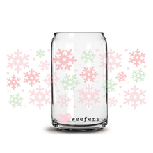 Load image into Gallery viewer, a glass jar with snowflakes on a white background
