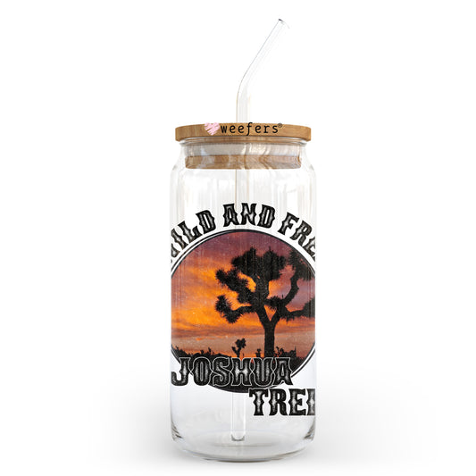 Wild and Free Joshua Tree 20oz Libbey Glass Can UV DTF or Sublimation Wrap - Decal Transfer Weefers