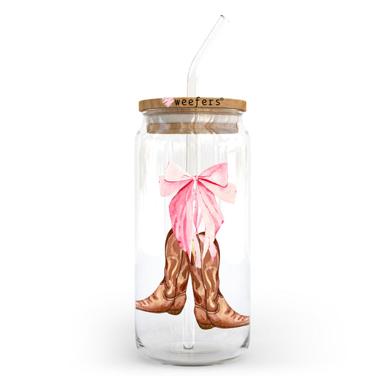 Croquette Cowboy Boots 20oz Libbey Glass Can UV DTF or Sublimation Wrap - Decal Transfer Weefers