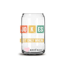 Load image into Gallery viewer, Father&#39;s Day Funny Dad Jokes 16oz Libbey Glass Can UV-DTF or Sublimation Wrap - Decal
