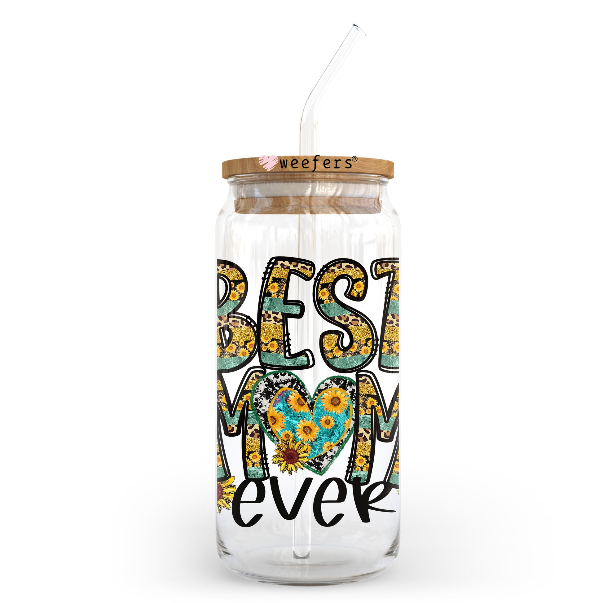 Best Mom Ever 20oz Libbey Glass Can UV DTF or Sublimation Wrap - Decal Transfer - Weefers