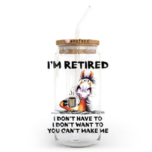 Load image into Gallery viewer, Funny I&#39;m Retired 20oz Libbey Glass Can UV-DTF or Sublimation Wrap - Decal
