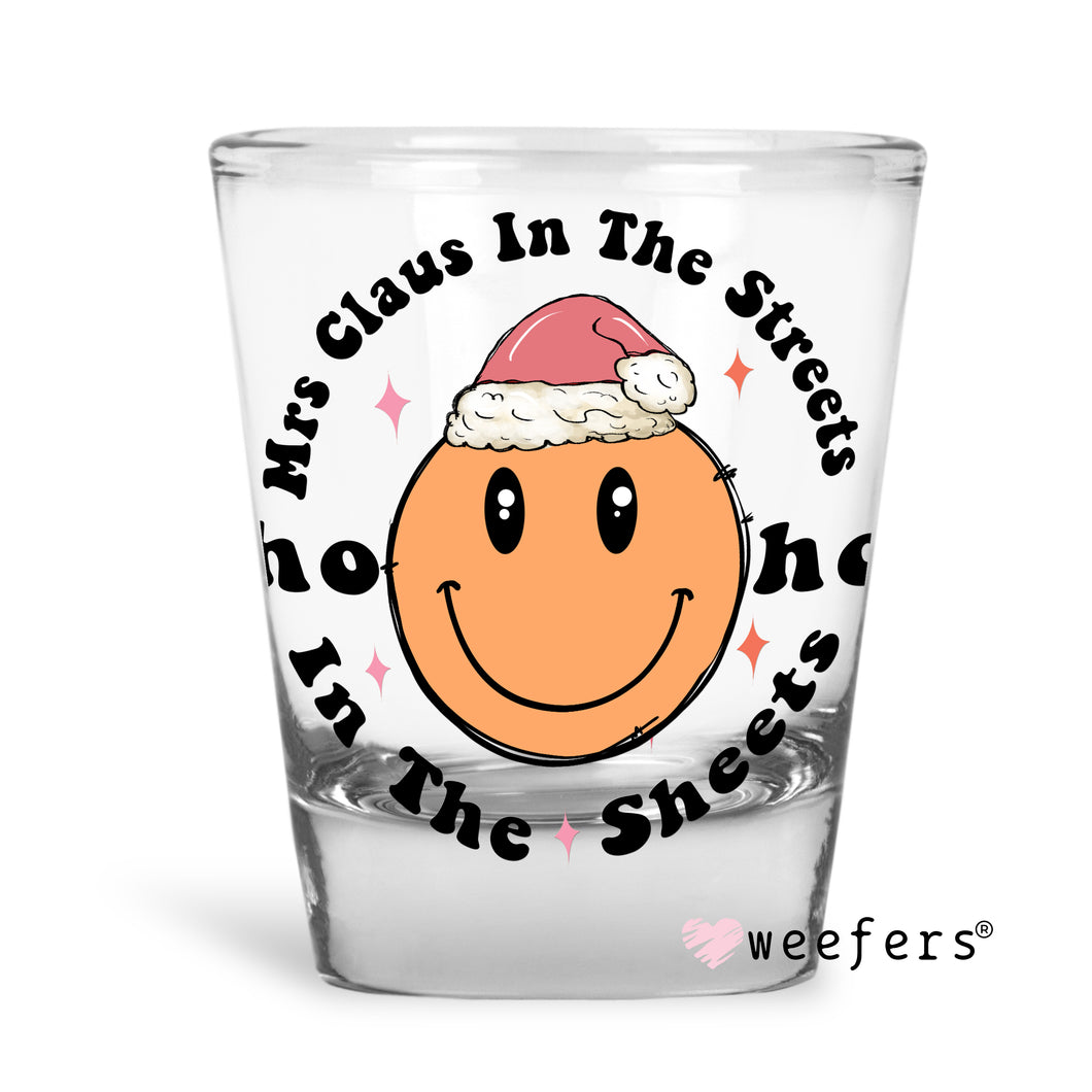 Mrs Claus in the Streets Christmas Shot Glass Short UV-DTF or Sublimation Wrap - Decal