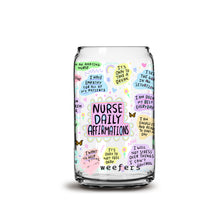 Load image into Gallery viewer, Nurse Daily Affirmations 16oz Libbey Glass Can UV-DTF or Sublimation Wrap - Decal
