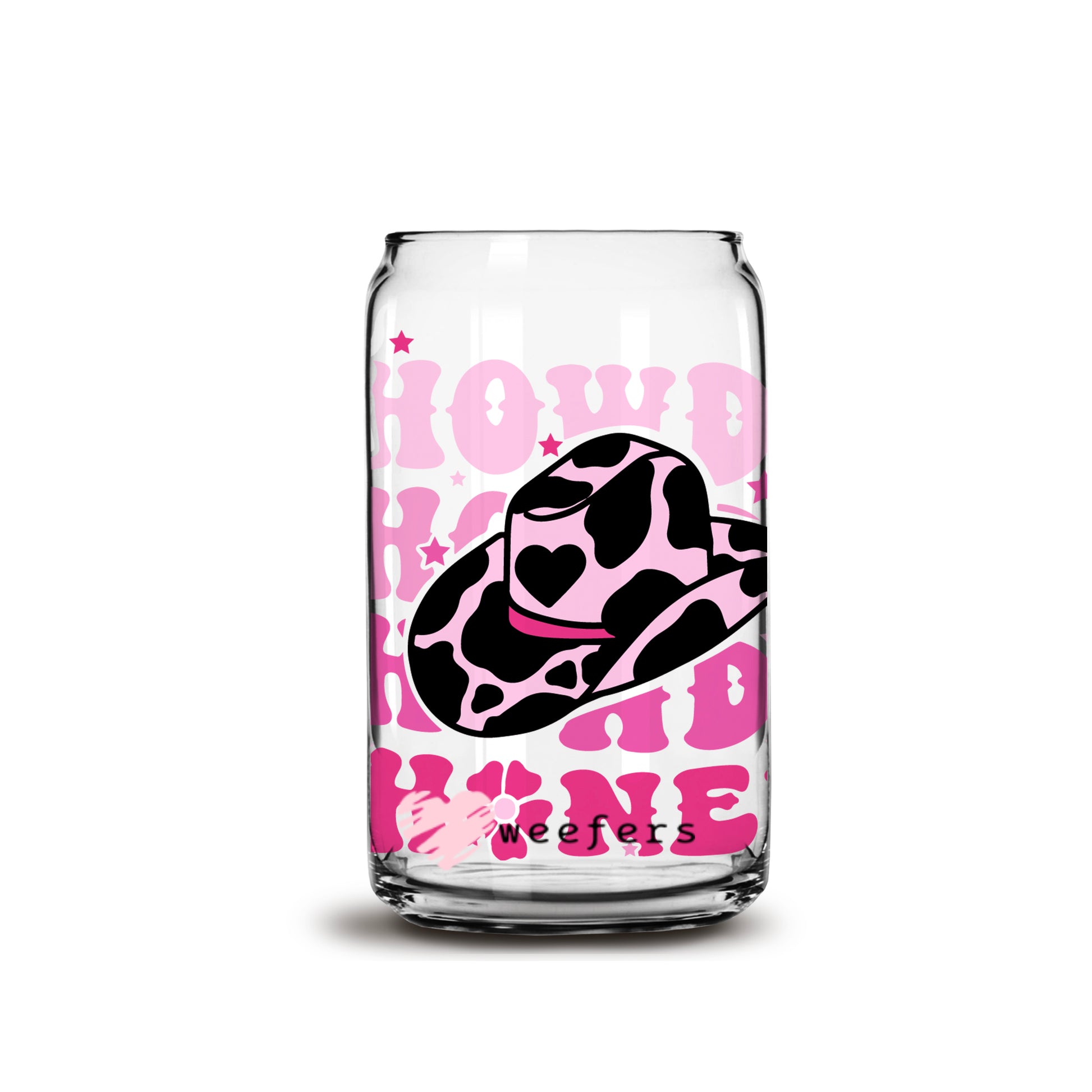 Howdy Honey 16oz Libbey Glass Can UV DTF or Sublimation Wrap - Decal - Weefers