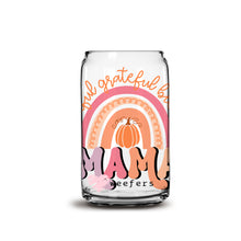 Load image into Gallery viewer, Thankful Grateful Blessed Mama 16oz Libbey Glass Can UV-DTF or Sublimation Wrap - Decal
