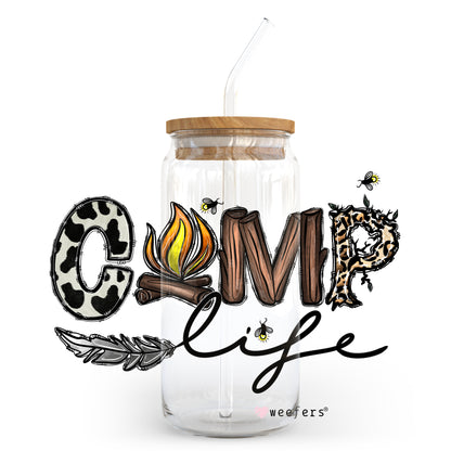 Camp Life 20oz Libbey Glass Can, 34oz Hip Sip, 40oz Tumbler UV DTF or Sublimation Decal Transfer - Weefers