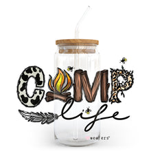 Load image into Gallery viewer, Camp Life 20oz Libbey Glass Can, 34oz Hip Sip, 40oz Tumbler UVDTF or Sublimation Decal Transfer
