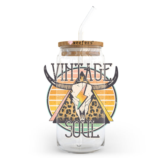 Vintage Soul 20oz Libbey Glass Can UV DTF or Sublimation Wrap - Decal Transfer Weefers