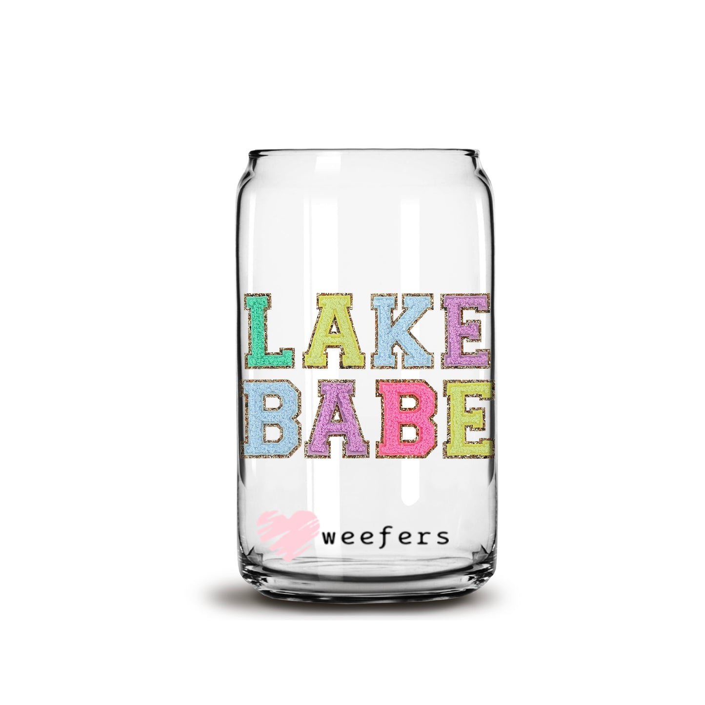 Lake Babe Faux Chenelle 16oz Libbey Glass Can UV DTF or Sublimation Wrap - Decal - Weefers