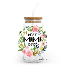 Load image into Gallery viewer, Best Mimi Ever Floral Wreath 20oz Libbey Glass Can UV-DTF or Sublimation Wrap - Decal
