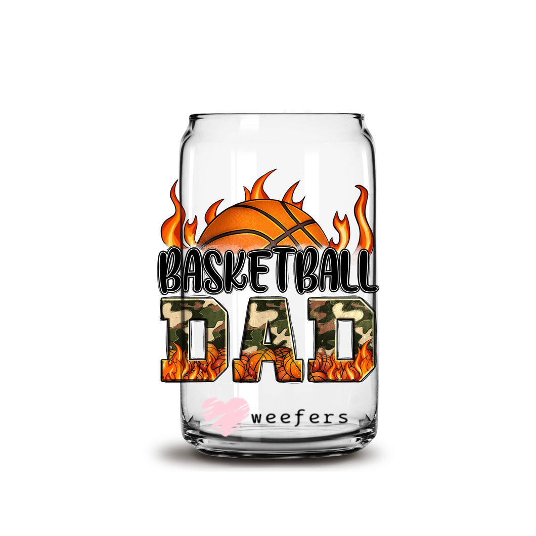 Basketball Dad Libbey Glass Can UV-DTF or Sublimation Wrap - Decal
