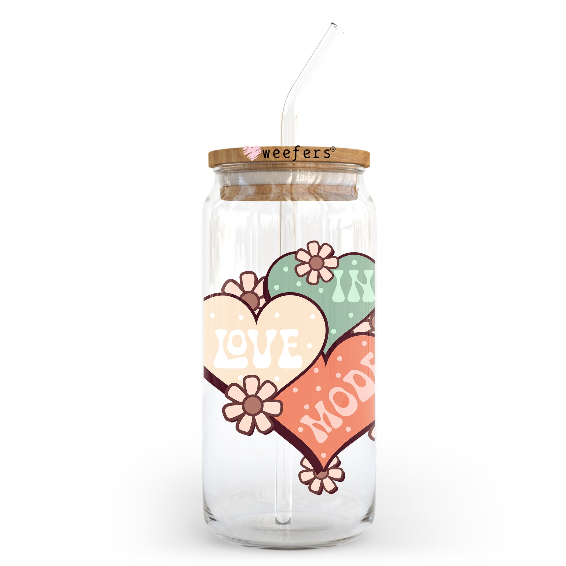 In Love Mode Valentine's Day 20oz Libbey Glass Can UV DTF or Sublimation Wrap - Decal - Weefers