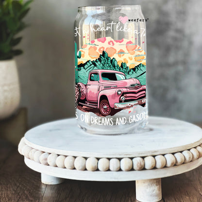 I got a heart like a truck 16oz Libbey Glass Can UV DTF or Sublimation Wrap - Decal - Weefers