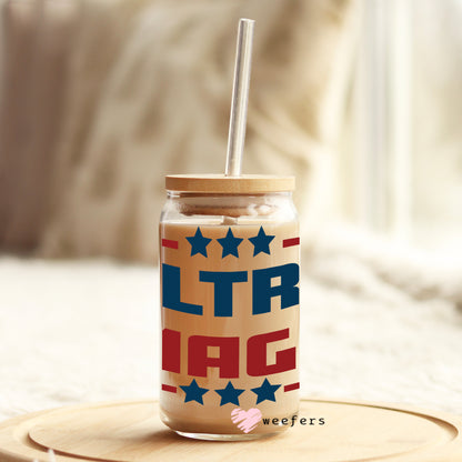 Ultra Maga 16oz Libbey Glass Can UV DTF or Sublimation Wrap - Decal - Weefers