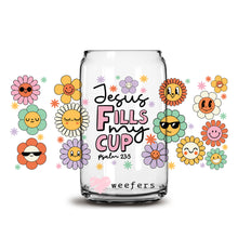 Load image into Gallery viewer, Jesus Fills My Cup 16oz Libbey Glass Can UV-DTF or Sublimation Wrap - Decal
