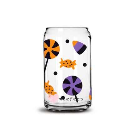 Halloween Lollipops 16oz Libbey Glass Can UV DTF or Sublimation Wrap - Decal - Weefers