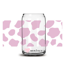 Load image into Gallery viewer, Violet Cow Print 16oz Libbey Glass Can UV-DTF or Sublimation Wrap - Decal
