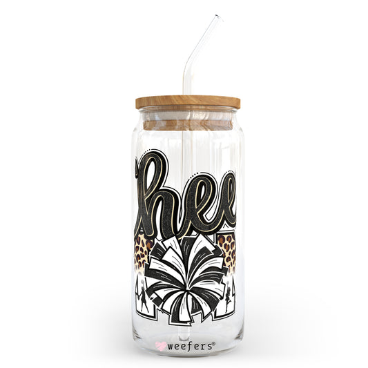 Cheer Mom Black Leopard 20oz Libbey Glass Can, 34oz Hip Sip, 40oz Tumbler UV DTF or Sublimation Decal Transfer - Weefers