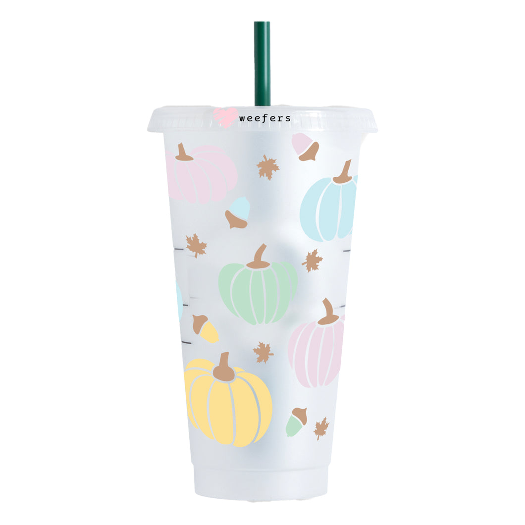 Pastel Pumpkins 24oz UV-DTF Cold Cup Wrap - Ready to apply Wrap - NO HOLE