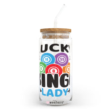 Load image into Gallery viewer, Lucky Bingo Lady 20oz Libbey Glass Can, 34oz Hip Sip, 40oz Tumbler UVDTF or Sublimation Decal Transfer
