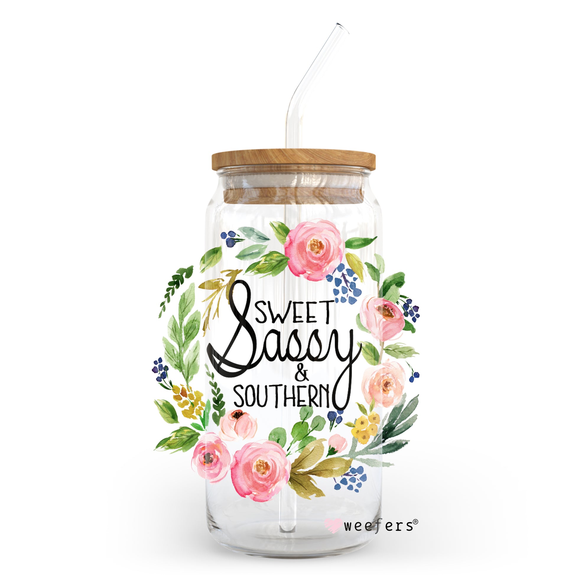 Sweet Sassy and Southern 20oz Libbey Glass Can, 34oz Hip Sip, 40oz Tumbler UV DTF or Sublimation Decal Transfer - Weefers