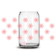 Load image into Gallery viewer, Small Pink Daisies 16oz Libbey Glass Can UV-DTF or Sublimation Wrap - Decal
