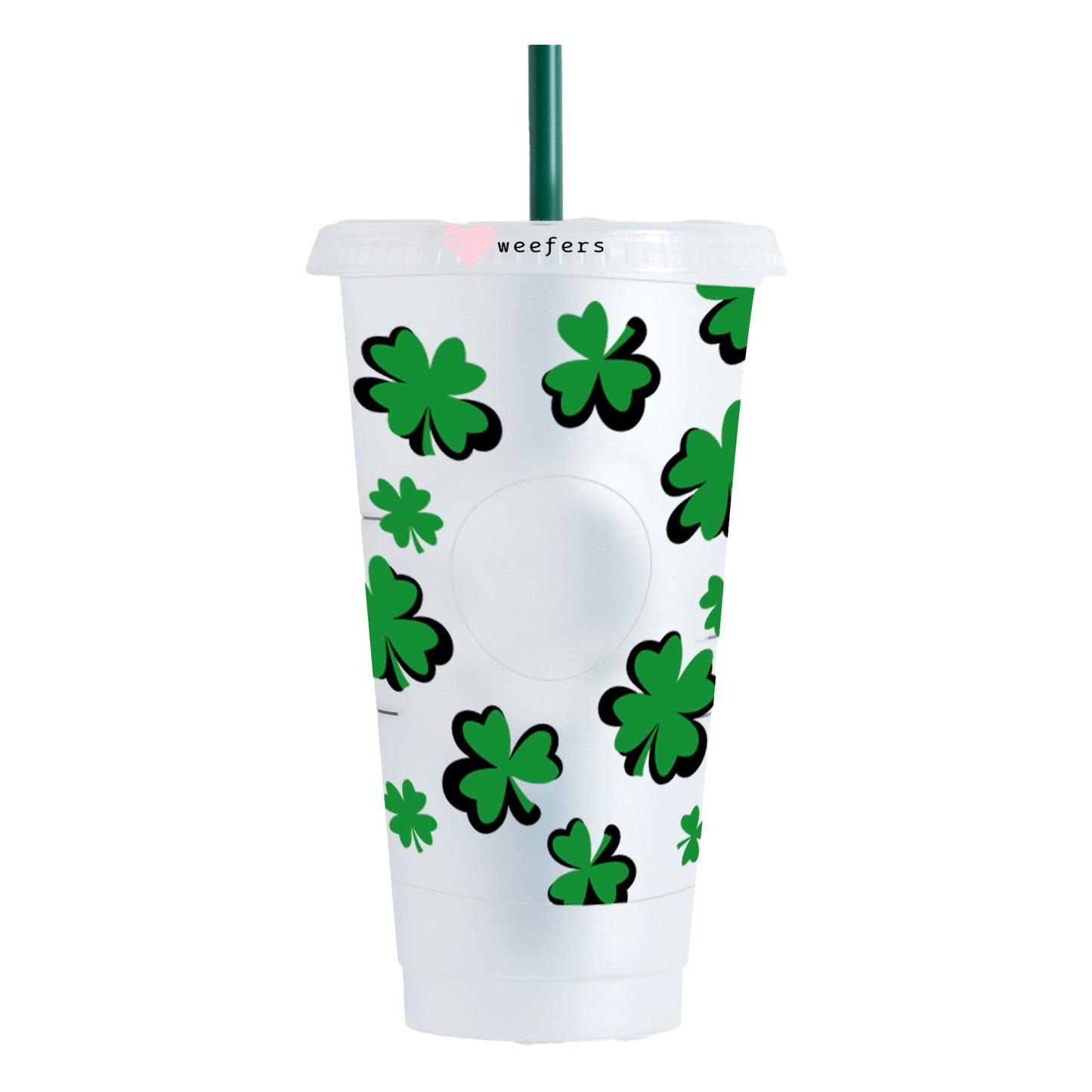 St Patricks Day Shamrocks Cold Cup Wrap- HOLE - Ready to apply - Weefers