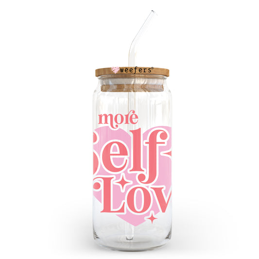 Self Love Pink 20oz Libbey Glass Can UV DTF or Sublimation Wrap - Decal - Weefers