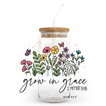 Load image into Gallery viewer, Grow in Grace 20oz Libbey Glass Can UV-DTF or Sublimation Wrap - Decal
