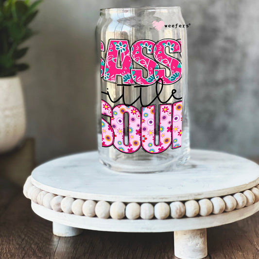 Sassy Soul Pink 16oz Libbey Glass Can UV DTF or Sublimation Cup Wrap - Decal Transfer Weefers