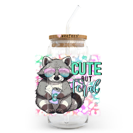 Cute But Feral 20oz Libbey Glass Can UV DTF or Sublimation Wrap - Decal Weefers