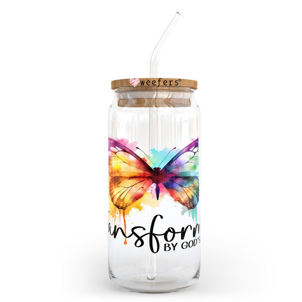 Transformed by God's Love 20oz Libbey Glass Can, 34oz Hip Sip, 40oz Tumbler UVDTF or Sublimation Decal Transfer