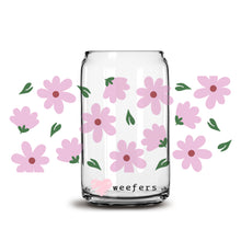 Load image into Gallery viewer, Spring Purple Daisies 16oz Libbey Glass Can UV-DTF or Sublimation Wrap - Decal
