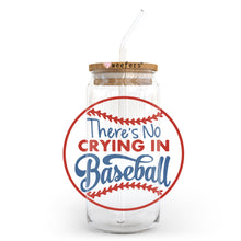 Load image into Gallery viewer, there&#39;s no crying in baseball mason jar with straw
